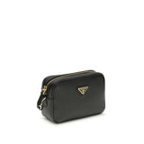Prada Black Calf Leather Bos Taurus Shoulder Bag