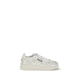 Autry White Calf Leather Bos Taurus Low Top Sneakers