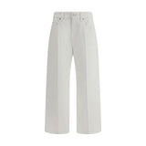Brunello Cucinelli White Cotton Cropped Jeans