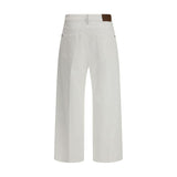 Brunello Cucinelli White Cotton Cropped Jeans