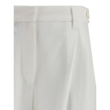 Brunello Cucinelli White Cotton Dress Pants