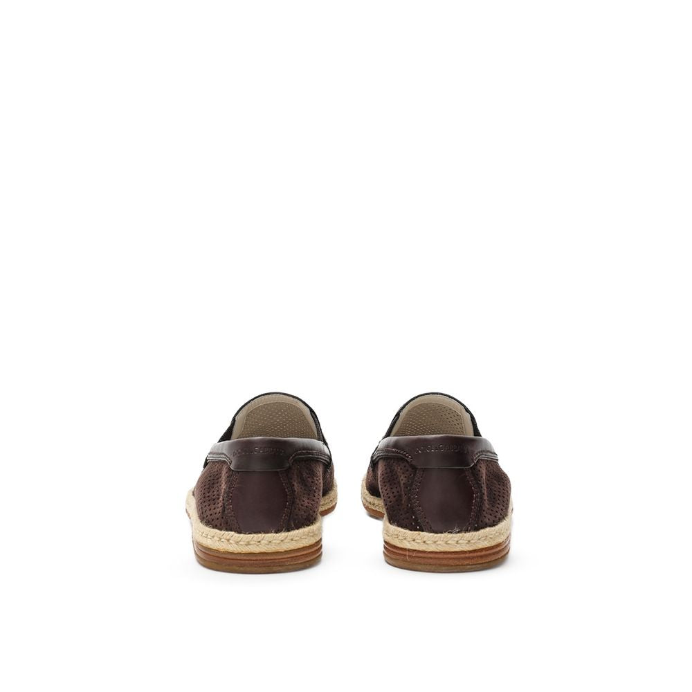 Dolce & Gabbana Brown Suede Leather Espadrilles