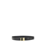 Saint Laurent Black Calf Leather Bos Taurus Regular Belt