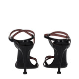 Premiata Black Leather Stiletto Heel Sandals