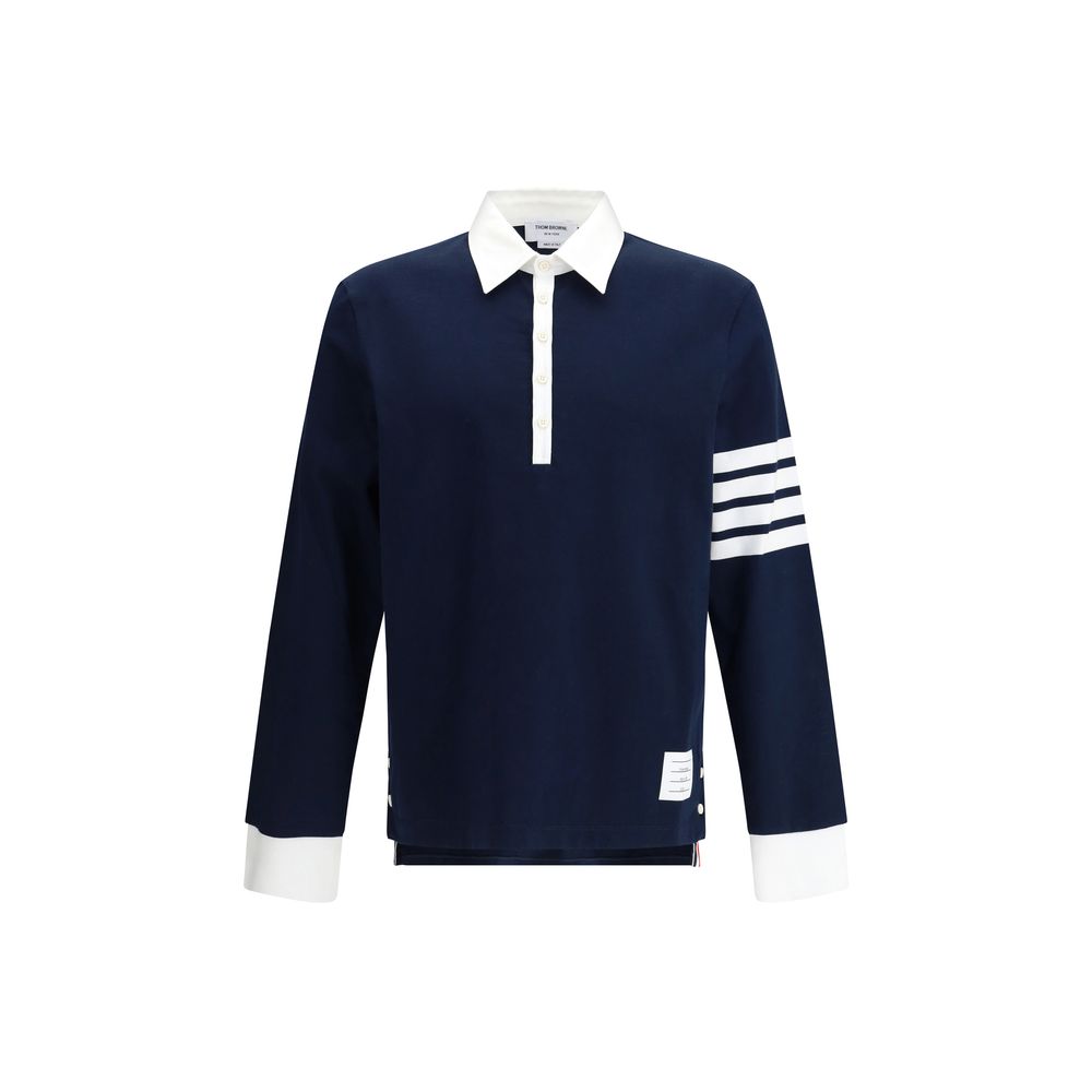 Thom Browne Blue Cotton Polo Shirt