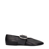 Jil Sander Black Leather Ballet Flats