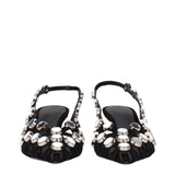 The Attico Black Leather Stiletto Heel Sandals