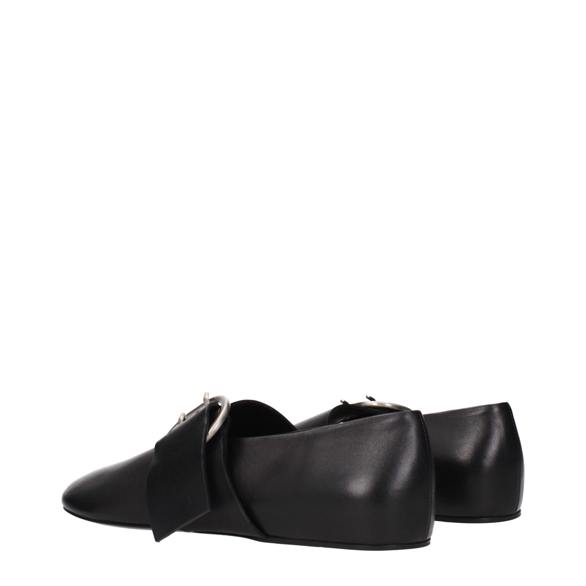 Jil Sander Black Leather Ballet Flats