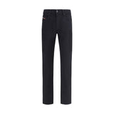 Diesel Black Cotton Slim Fit Jeans