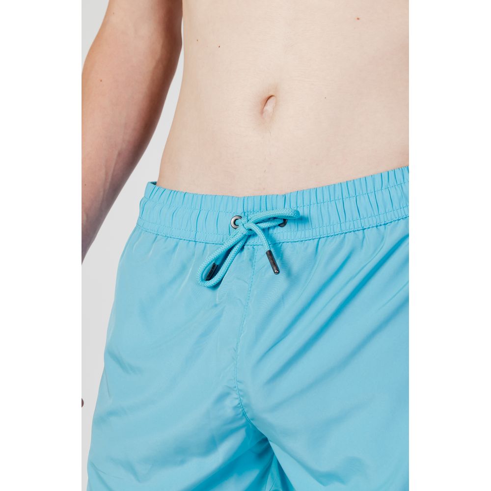Trussardi Beachwear Blue Polyester Swim Shorts