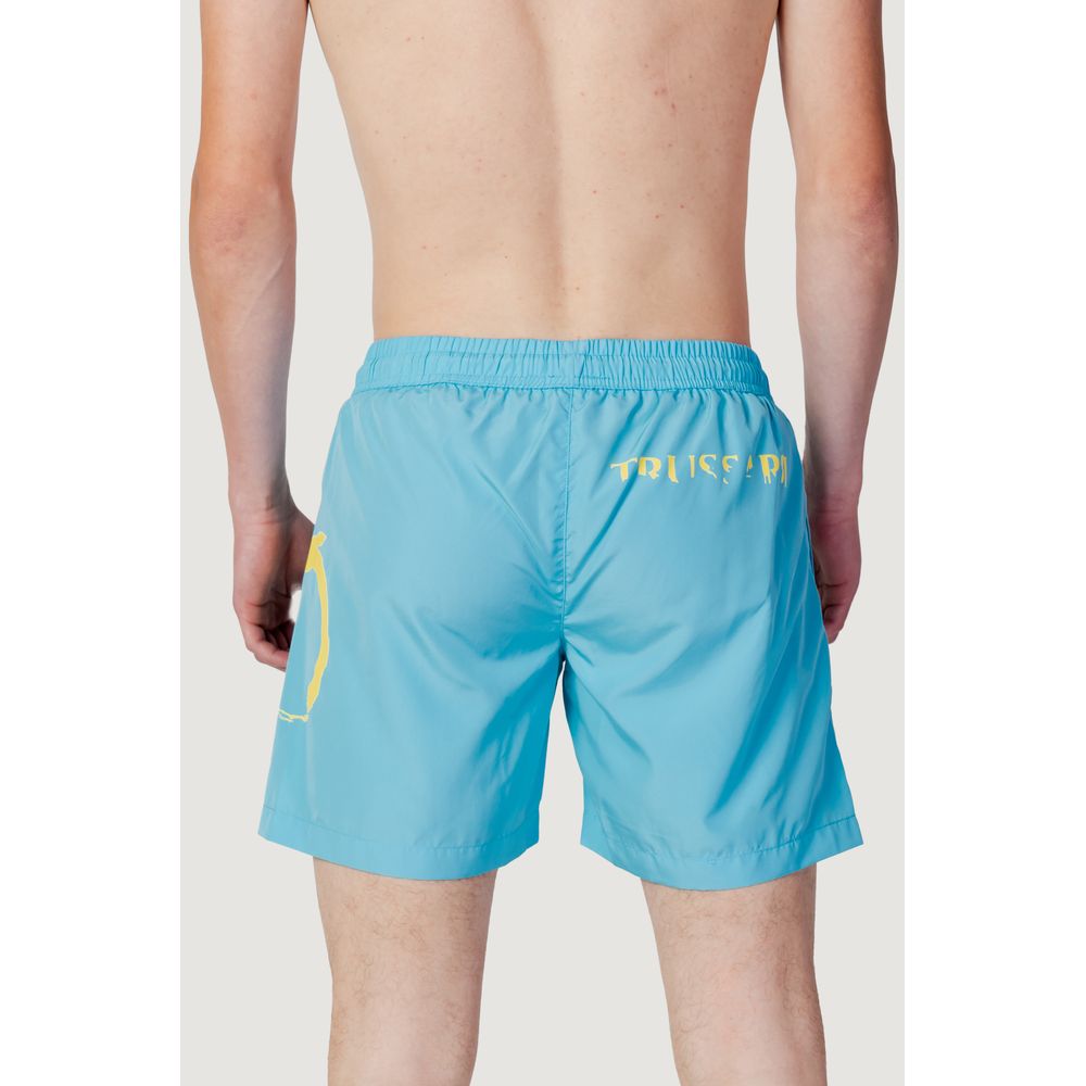 Trussardi Beachwear Blue Polyester Swim Shorts