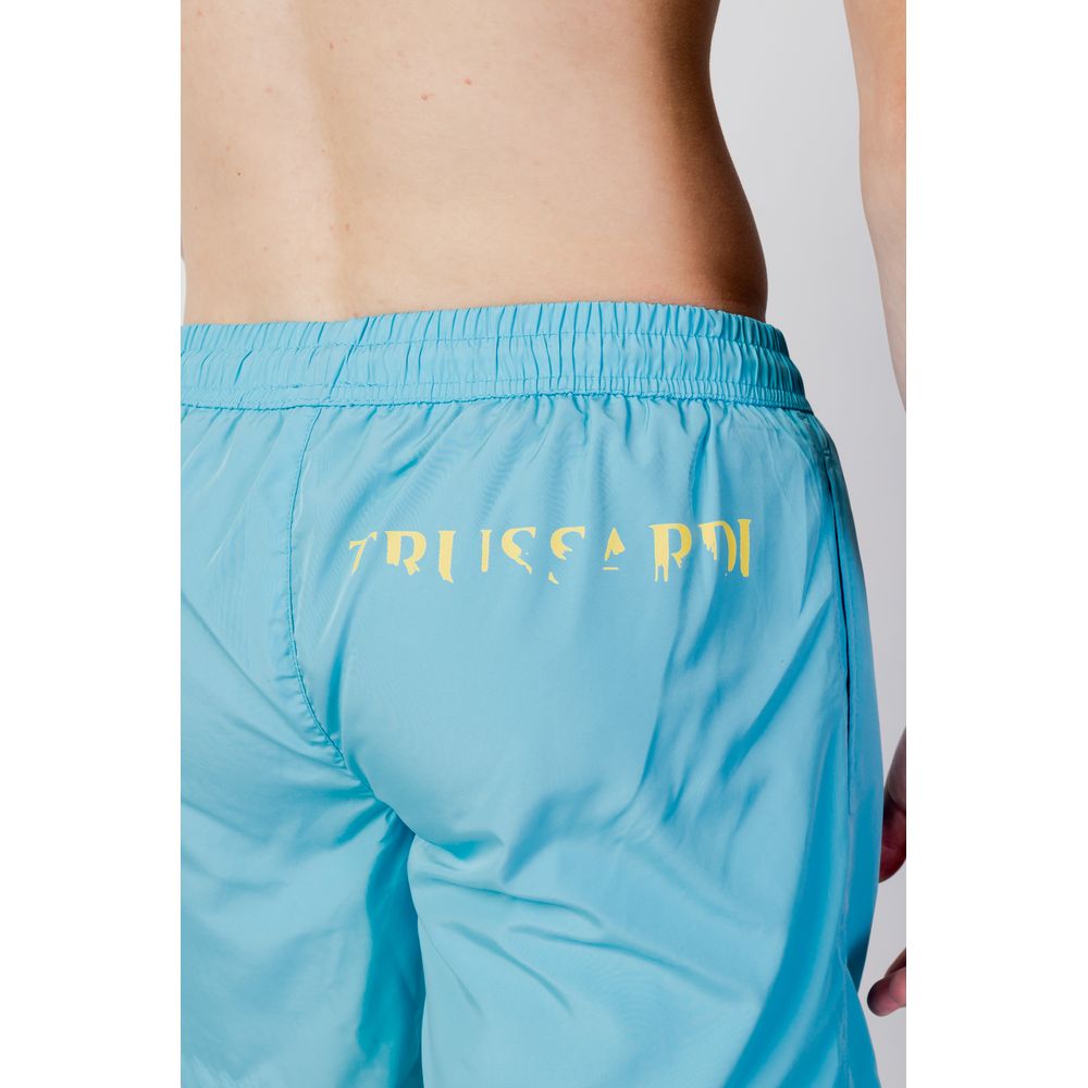 Trussardi Beachwear Blue Polyester Swim Shorts