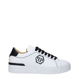 Philipp Plein White Leather Low Top Sneakers