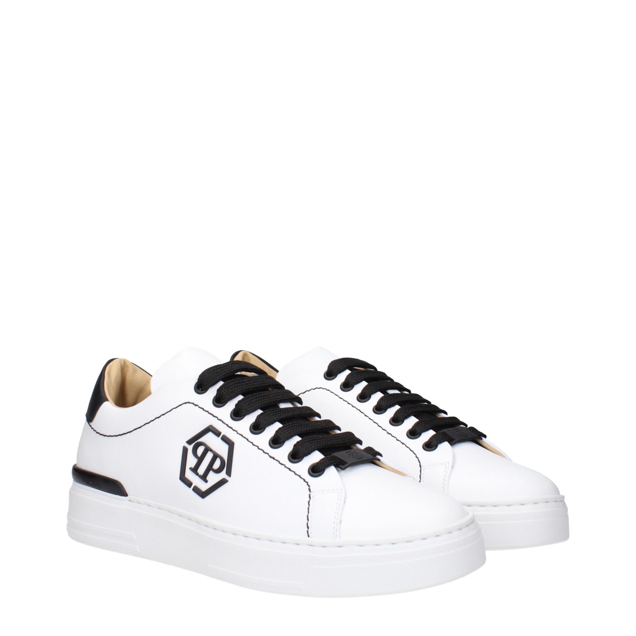 Philipp Plein White Leather Low Top Sneakers