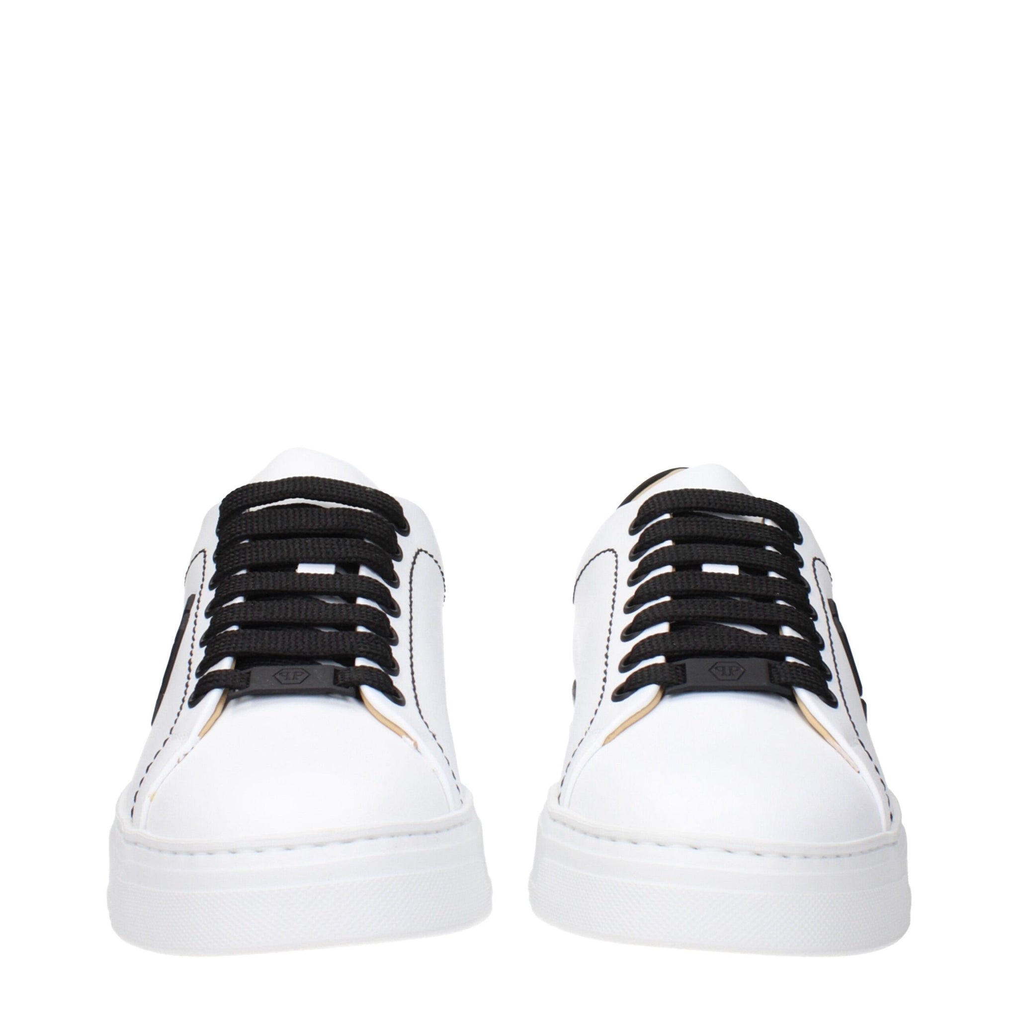 Philipp Plein White Leather Low Top Sneakers