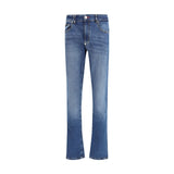 Philipp Plein Blue Cotton Straight-Leg Jeans
