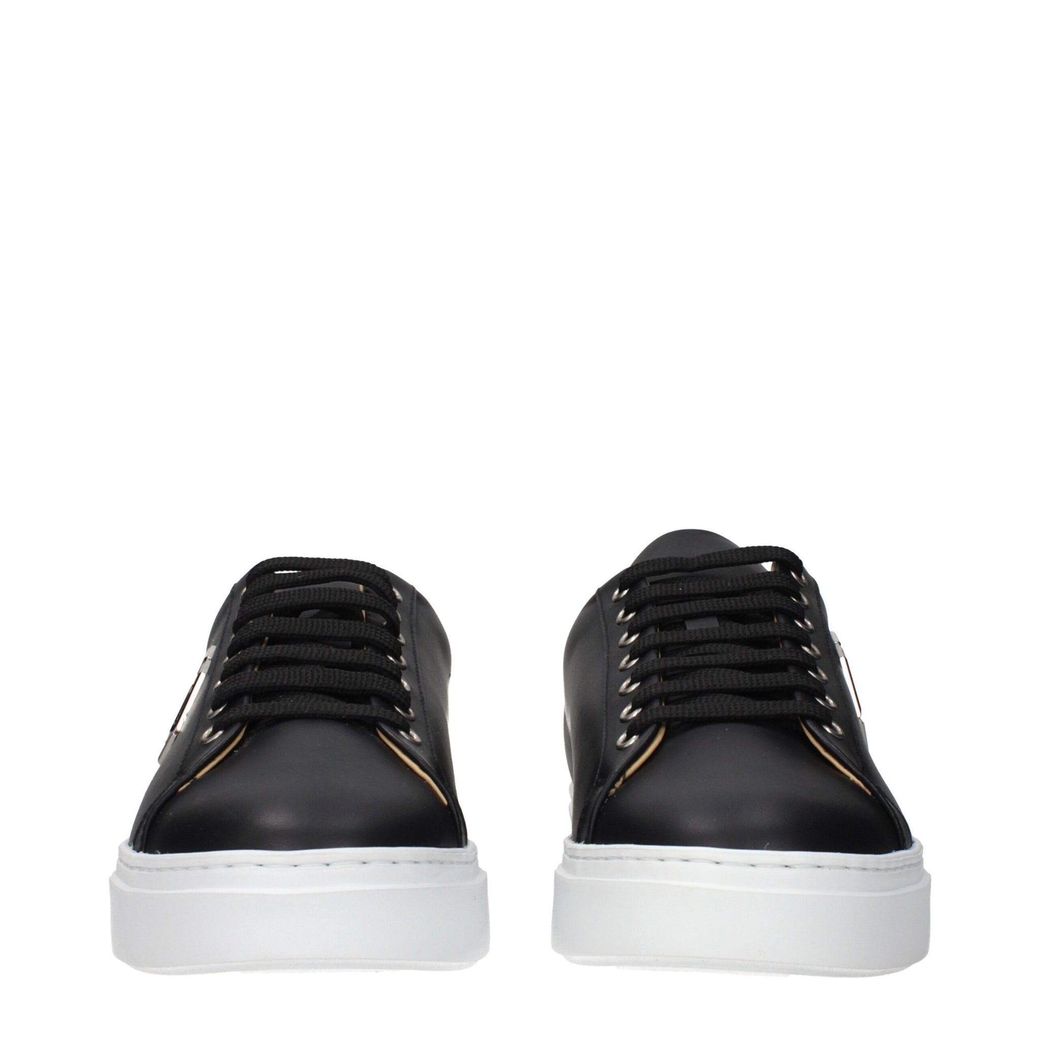 Philipp Plein Black Leather Low Top Sneakers