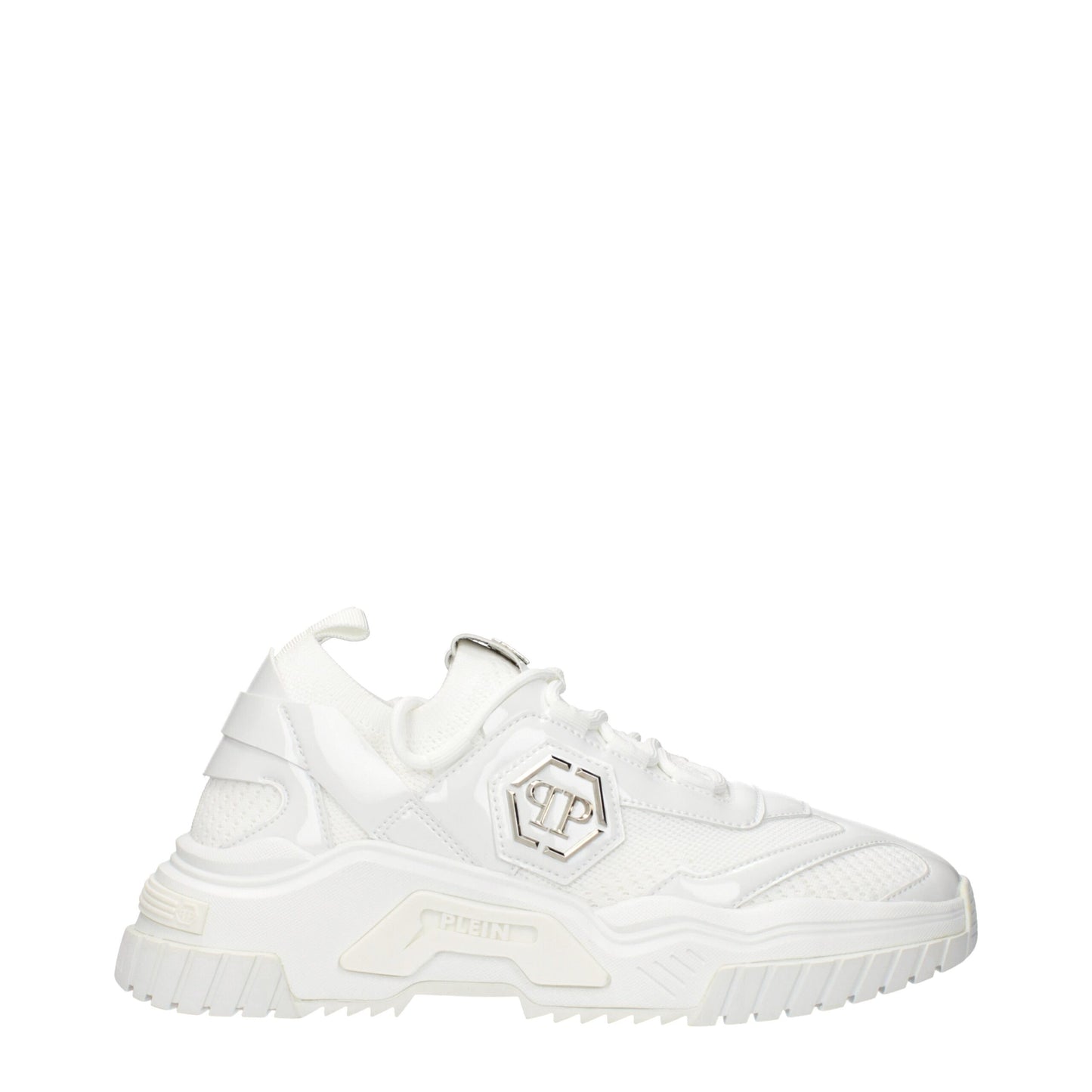 Philipp Plein White Fabric Chunky Sneakers