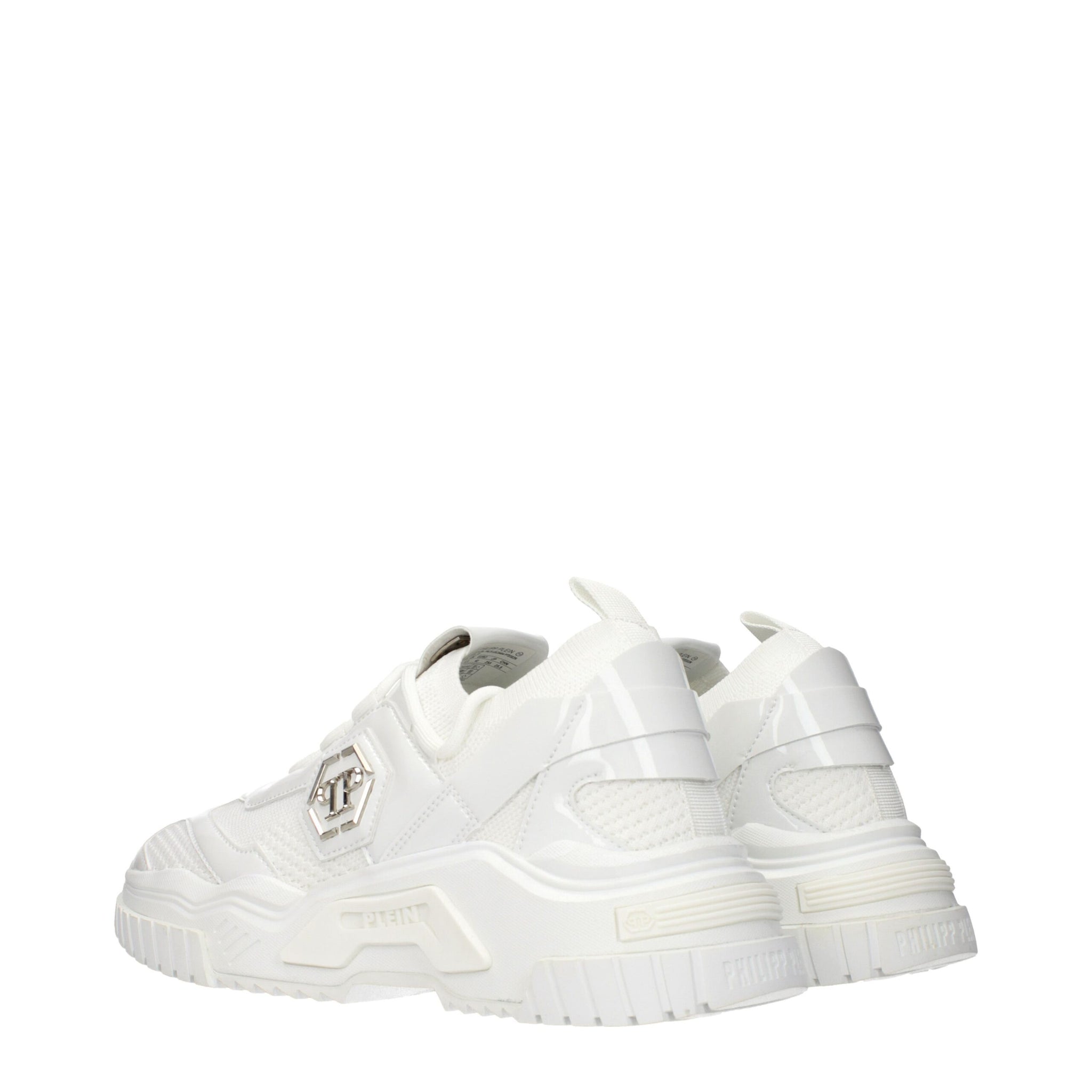 Philipp Plein White Fabric Chunky Sneakers