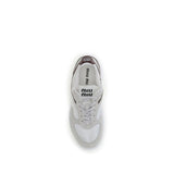 Miu Miu White Calf Leather Bos Taurus Athletic Sneakers