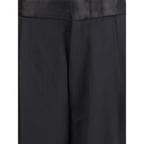SA SU PHI Black Silk Casual Pants