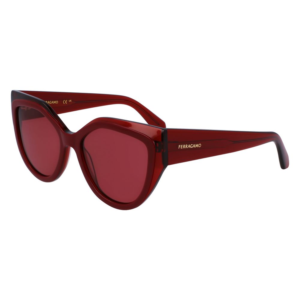 Ferragamo Red Acetate Sunglasses