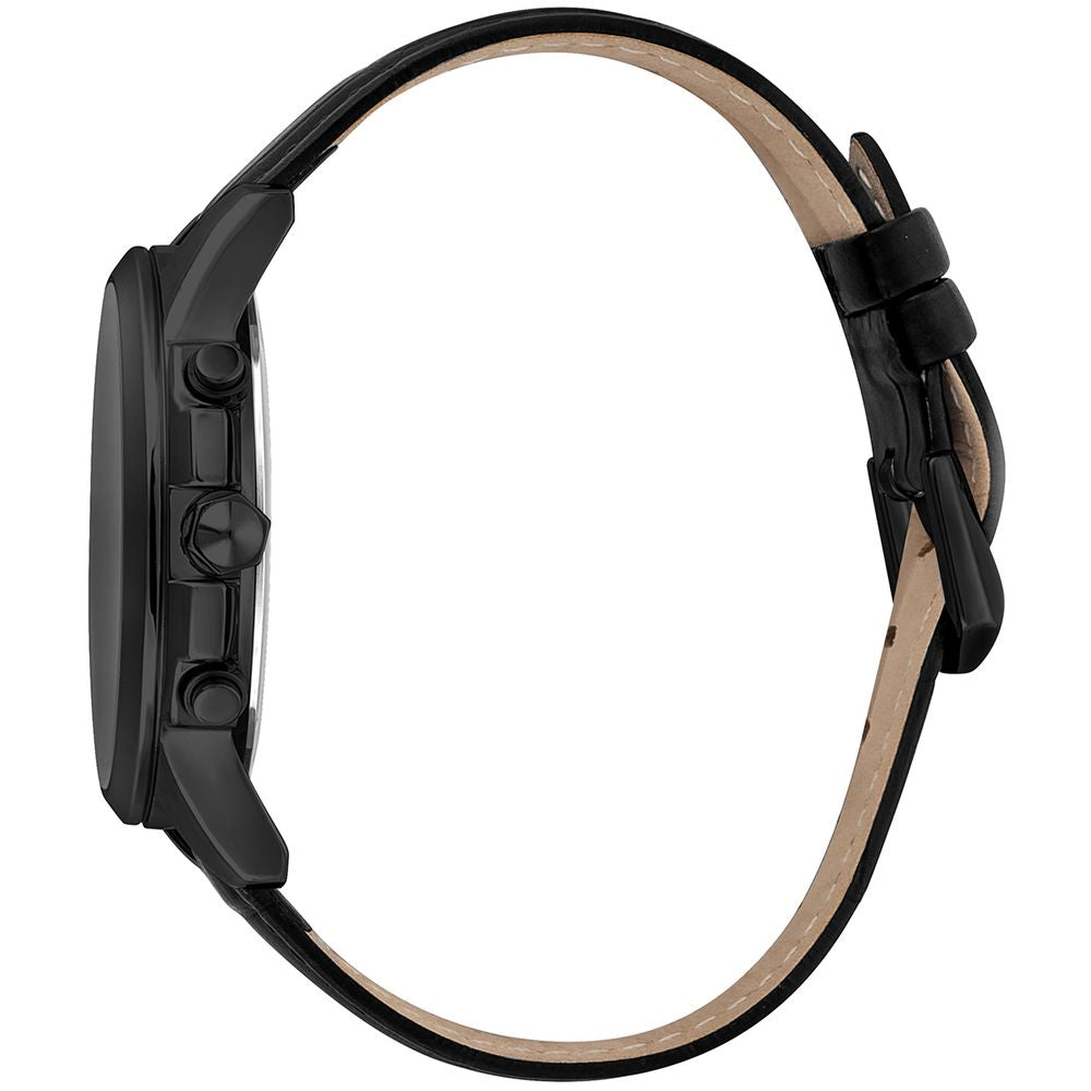 Just Cavalli Black Leather Dress Watch
