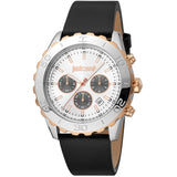 Just Cavalli Black Leather Sport Watch