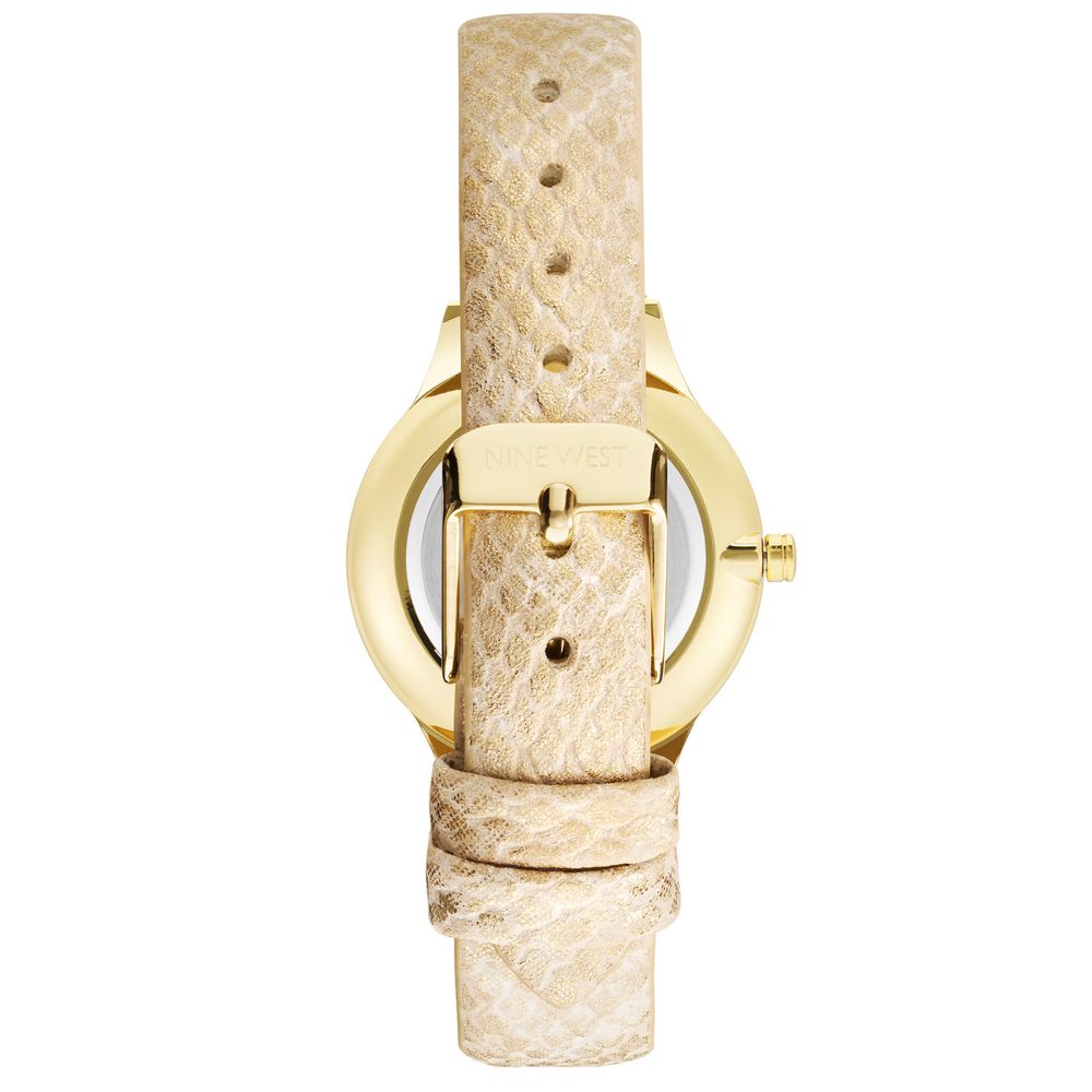 Nine West Beige Leather Dress Watch