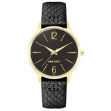 Nine West Black Leather Dress Watch