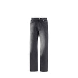 MM6 Black Cotton Straight-Leg Jeans