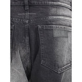 MM6 Black Cotton Straight-Leg Jeans