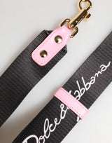 Dolce & Gabbana Strap Black Pink Canvas Heart Logo Bag Accessory Shoulder