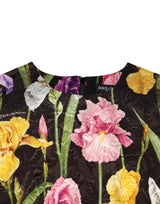 Dolce & Gabbana Black Floral Brocade A-line Mini Dress