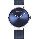 BERING Navy Blue Stainless Steel Dress Watch