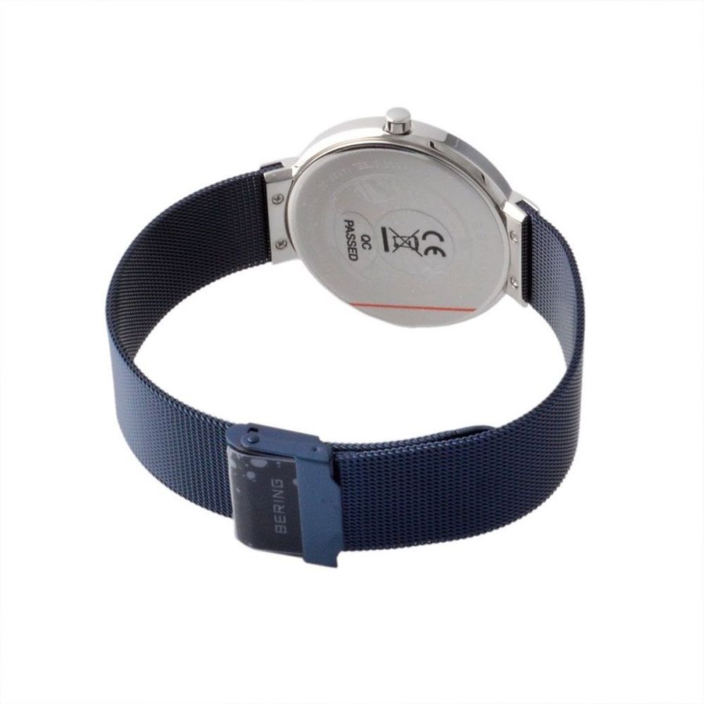 BERING Navy Blue Stainless Steel Dress Watch