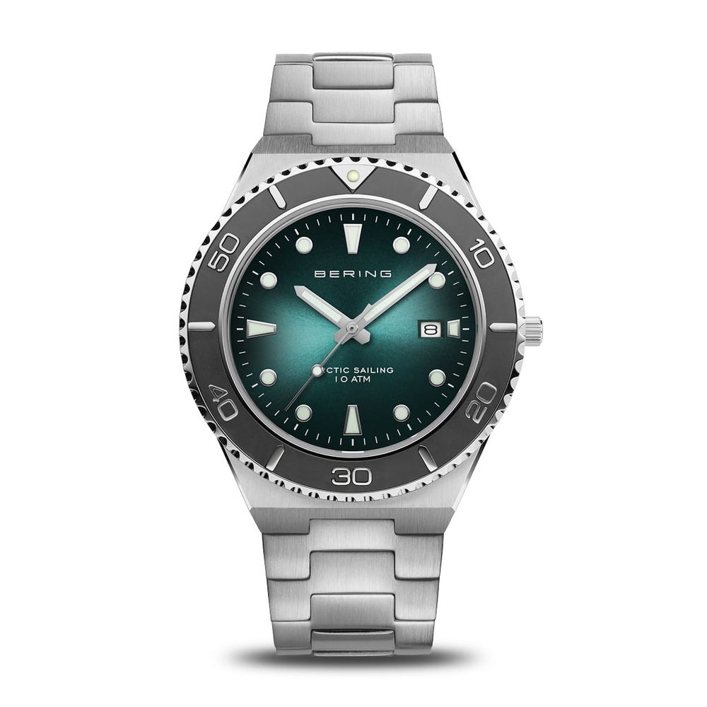 BERING Gray Stainless Steel Dress Watch