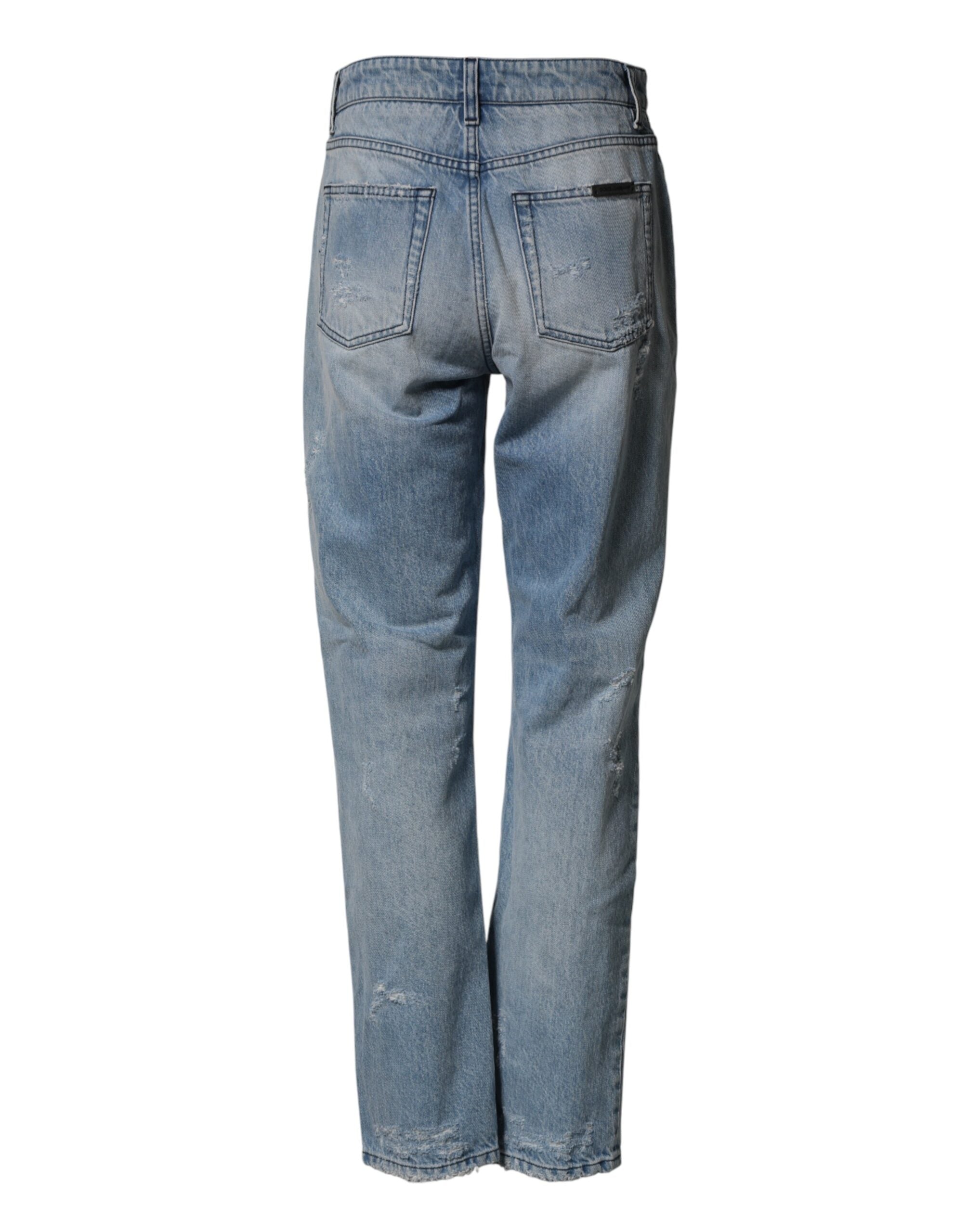 Dolce & Gabbana LightBlue Ripped Washed BOYFRIEND Denim Jeans