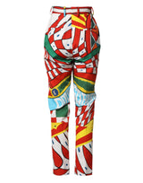 Dolce & Gabbana Multicolor Geometric Pattern Straight Pants