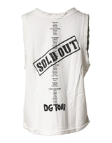 Dolce & Gabbana White Graphic CrewNeck Sleeveless Tank T-shirt