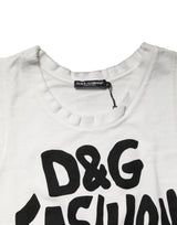 Dolce & Gabbana White Graphic CrewNeck Sleeveless Tank T-shirt