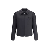 Prada Black Fleece Wool Jackets And Coat