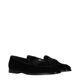 Dolce & Gabbana Black Velvet Slip-On Loafers