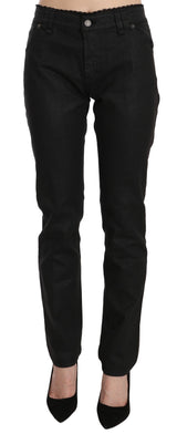 John Galliano Black Mid Waist Skinny Cotton Casual Denim Jeans