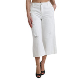 Dolce & Gabbana Wide Leg White Cotton Cropped Denim Jeans