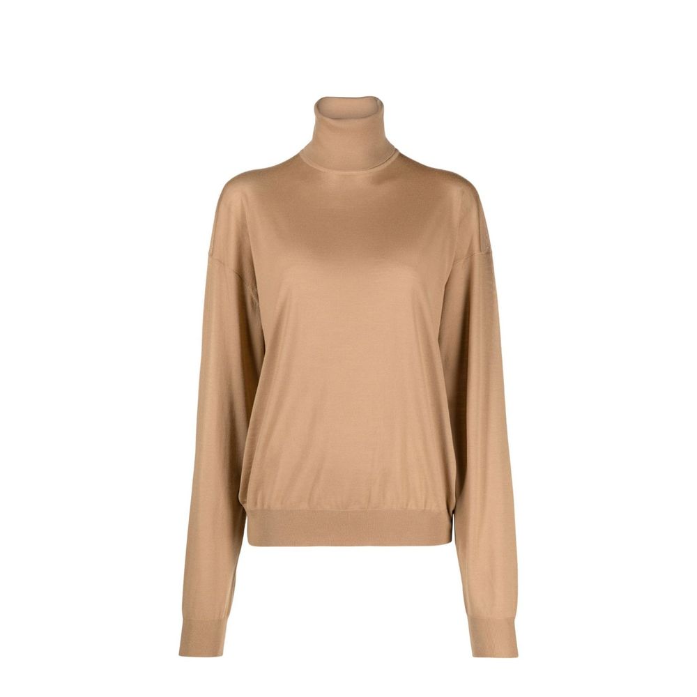 Saint Laurent Brown Virgin Wool Turtleneck