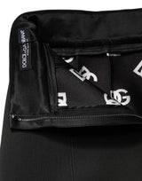 Dolce & Gabbana Black Nylon Pencil Cut High Waist Mini Skirt
