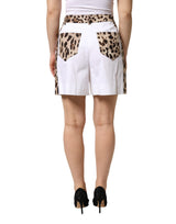 Dolce & Gabbana White Cotton High Waist Bermuda Mini Shorts