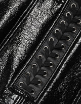 Dolce & Gabbana Black Nylon Eyelet Detail Coated Mini Skirt