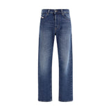 Diesel Blue Cotton Straight-Leg Jeans